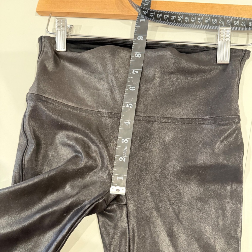 Spanx Womens Faux Leather Leggings Black High Waisted Slimming Pants Small S/P - Picture 7 of 8